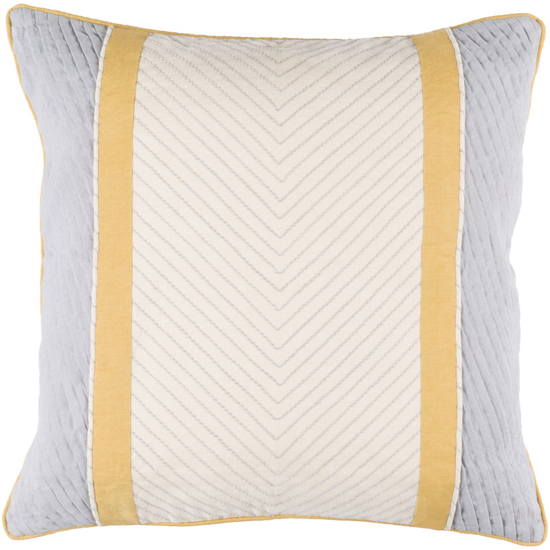 Leona Linen Reversible Throw Pillow, 22" H x 22" W x 4" D, Beige\Gray