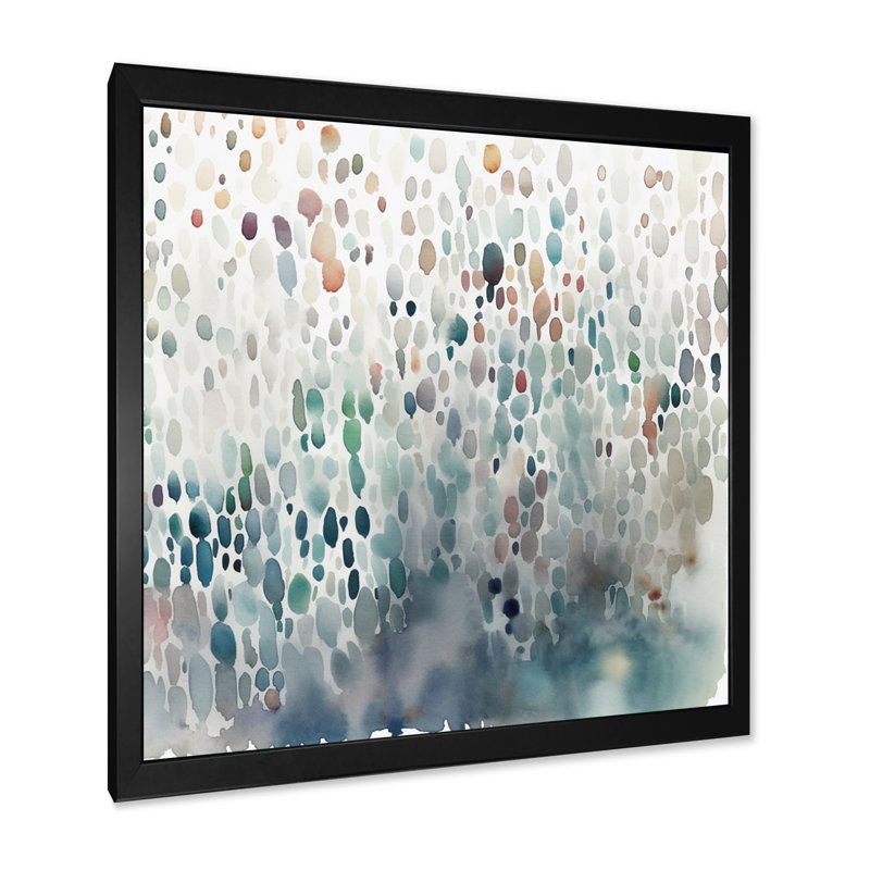 «Dampier Blue and White Exploration Abstracted Patterns I», reproduction sur toile, Cadre photo noir