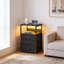 40cm W Metal Bedside Table-1448437426