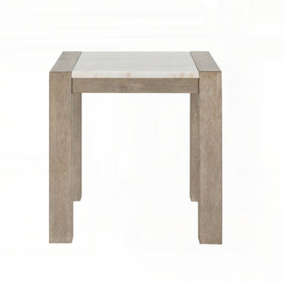 Table de bout en marbre beige avec base à 4 pieds