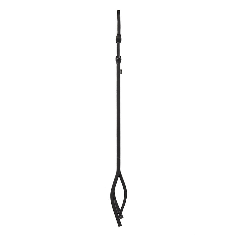 Graphite Gray Wrought Iron Shepherd's Hook Fireplace Tongs