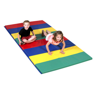 Primary 4' x 6' Folding Gym Mat - Rainbow