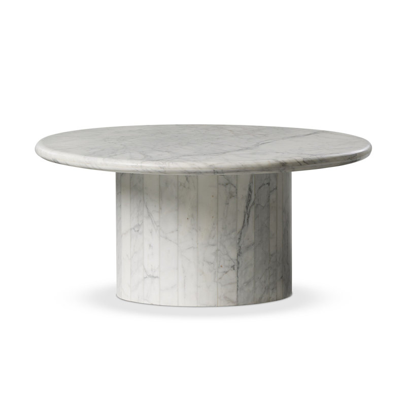 Stuart Marble Coffee Table, 15.5" H x 40.75" L x 34" W