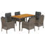 Ensemble de salle à manger de patio Dakota Fields avec coussins en rotin de poly-737230933-737230927-737230924