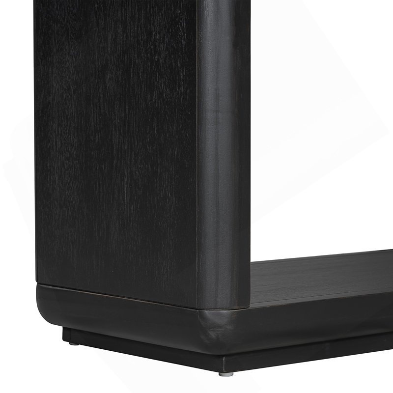 Elegant Minimalist Console Table With Curved Corners,Natural Wood Veneer,U-Base Design For Easy Placement ,Perfect For Displaying Your Treasures,Simple Assembly