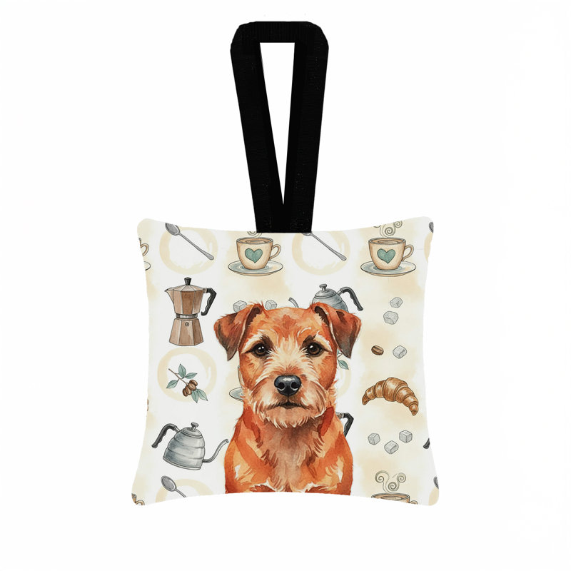Ornement carré en tissu Red Border Terrier, Border Terrier rouge