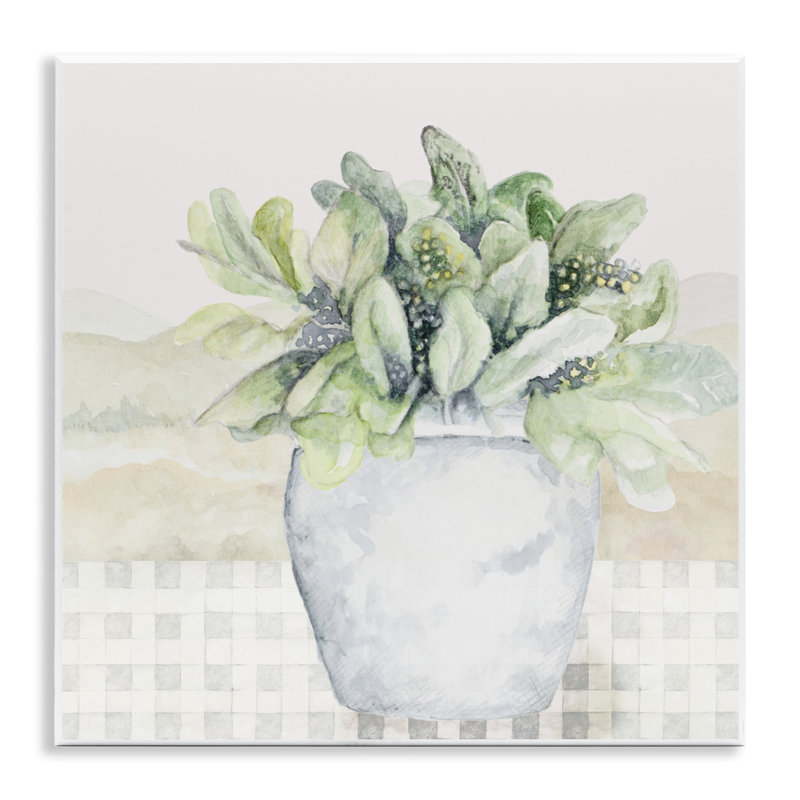 Plaque murale «Pots Farm Herbs Arrangement» par Janice Gaynor