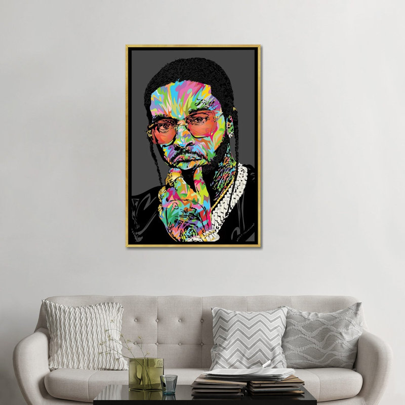 "MLK 2020" par Technodrome1 - impression d'art graphique, Aucun mat, Toile encadrée d'or, H 60 po x l 40po x P 1,5 po