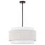 20" 6-Light Layered Handwoven Rope Drum Chandelier-236464852