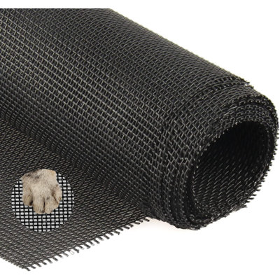 Pet Proof Window&Door Screen Replacement Mesh, 60" W x 96" L, for Patio/Porch/Sliding, Black