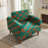 Green Patterned Upholstered Sofa With Solid Wood Frame And Natural Wood Legs(1-Seater)