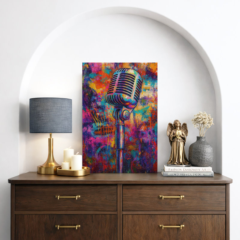 Œuvre de musique colorée et abstraite, images de salon, impression sur toile encadrée, H 24 po x l 16 po x P 1,5 po