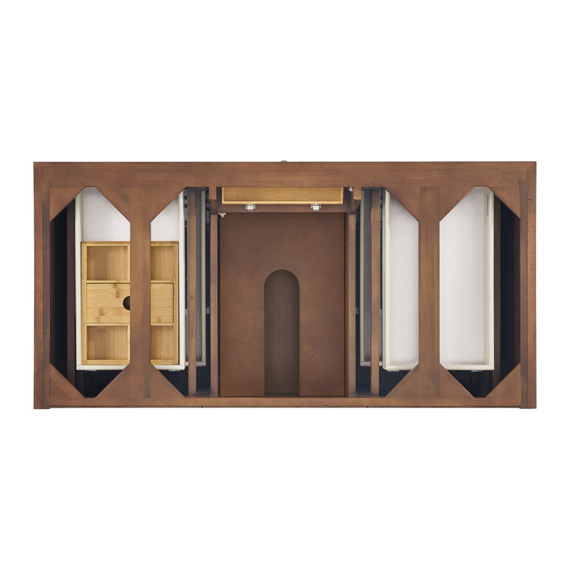 Lorelai 48'' W Single Vanity, Mid-Century Walnut, Eternal Jasmine Pearl