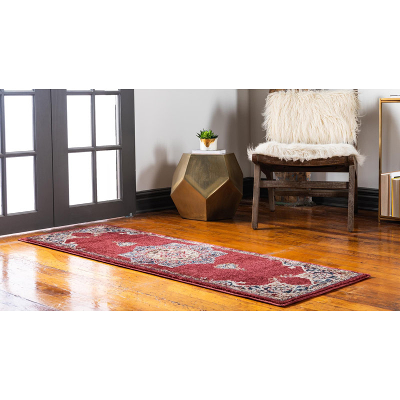 Tapis oriental bourgogne Edens, Tapis de couloir 2 pi x 6 pi 1 po