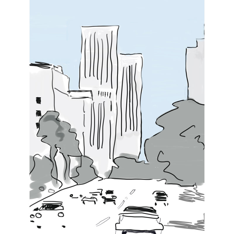 Wilshire Boulevard Print by Deborah Blum, 21.25" H x 17.25" W 