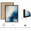 «Blue Abstract Clouds», ensemble de 3 reproductions d'art encadrées inspirées de l'océan avec des tons de marine et de blanc, œuvre d'art contemporaine pour la chambre ou le salon-118383478-118383473