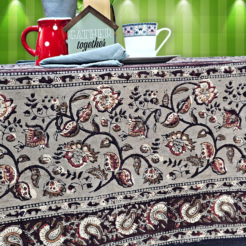 Grissom Cotton Dabu Block Print Tablecloth, 60" x 60", Square
