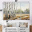 Ensemble d'art mural en toile beige et gris avec bouleau-107767456-107767457