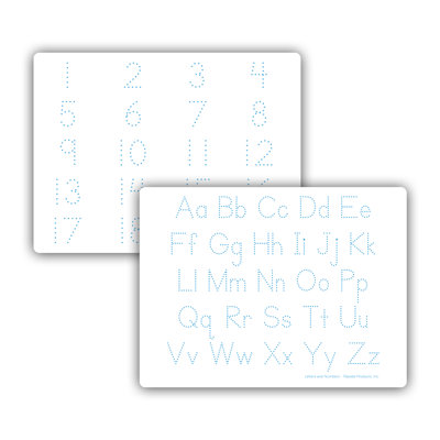 9" x 12" Letters and Numbers, Two-Sided, Dry Erase Learning Mat - 24 Pack