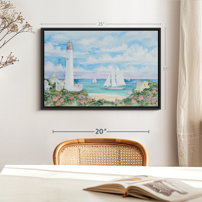 " Ocean View Lighthouse ", 17" H x 25" W