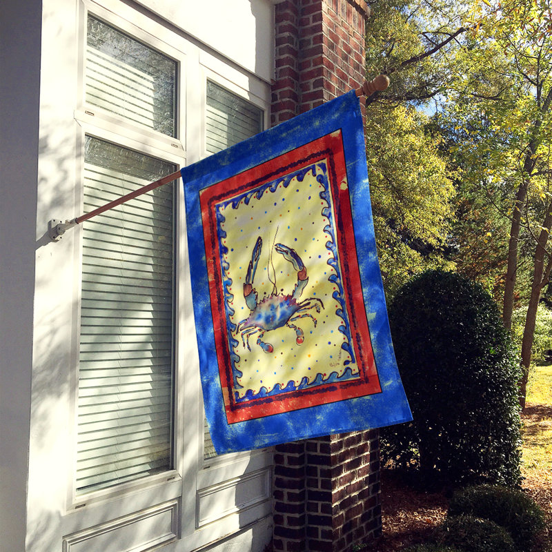 Drapeau de maison en polyester crabe 2 côtés 40 x 28 po