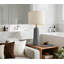 Ensemble de lampes de table de style travertin moderne avec abat-jour en lin, base en résine d'aspect pierre naturelle pour table de chevet, salon, vestibule