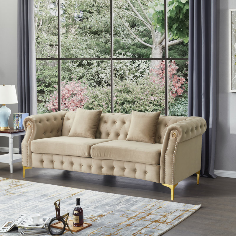 Canapé rembourré 83,5 po Frotten, Beige