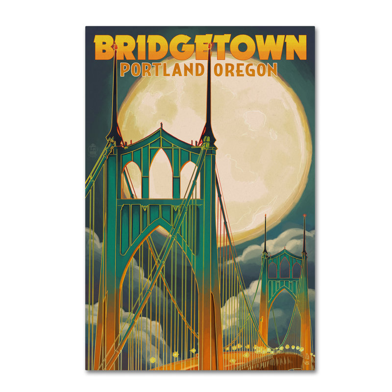 Publicité rétro sur toile Kadey «Bridge 3», H 19 po x l 12 po x P 2 po