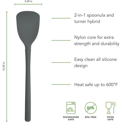 Flex-Core Scoopula entièrement en silicone gris anthracite