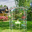 Pavillon de jardin crème blanc crème, 81,3 po x 114,2 po, pavillon de jardin, résistance au vent, arche de pavillon en métal facile à assembler, blanc, coupe-vent, prisme simple