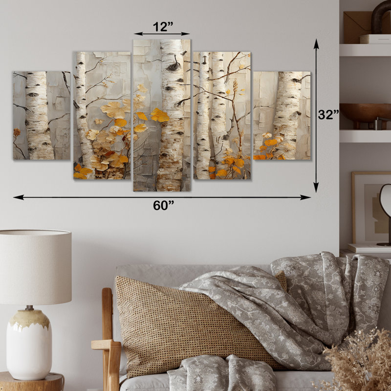 Autumn Birch Tree Elegance - Tree Multipanel Wall Art Set