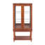 Armoire à tablettes à 3 niveaux: pieds en bois massif, fabrication, tablettes en verre trempé, vitrine en noyer à miroir, portes réglables, quincaillerie magnétique