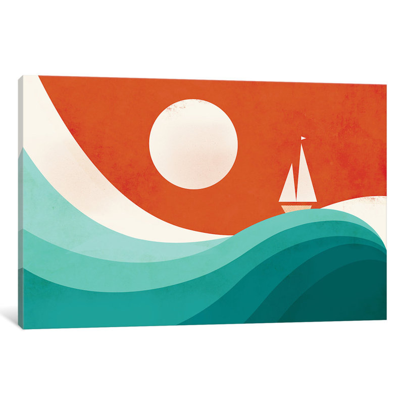 « wave night art sur toile tendue », H 18 po x l 26 po x P 1,5 po