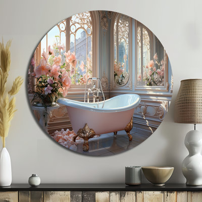 Éclairage de salle de bain éthéré III - humour, art rond en métal