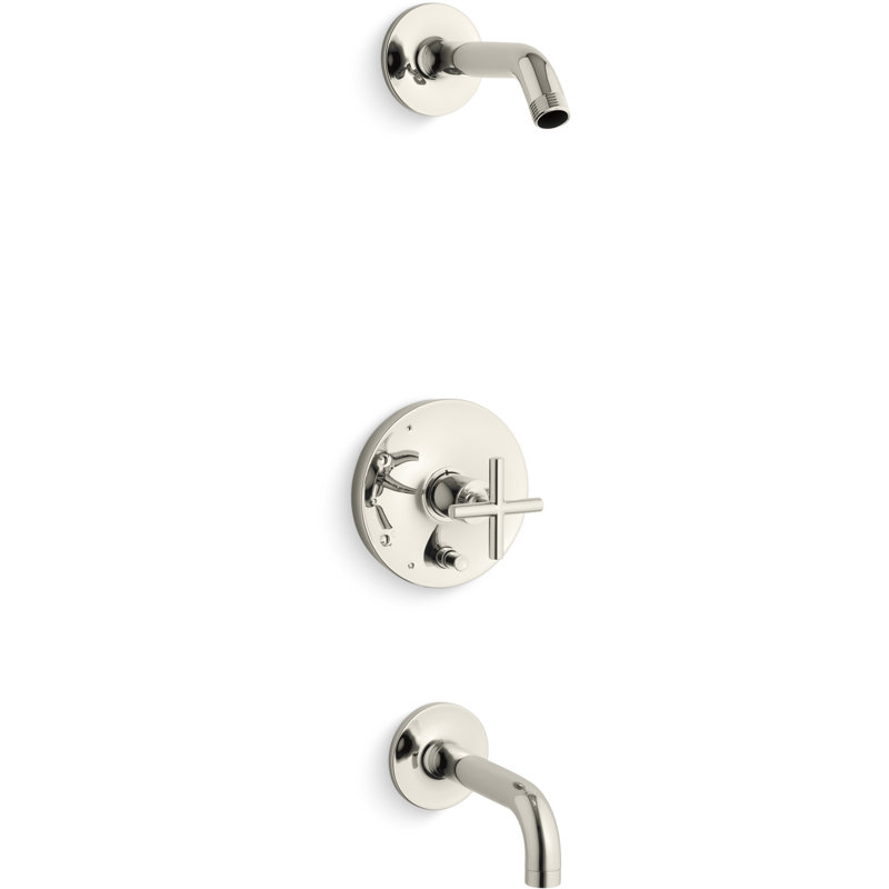 Purist Shower Faucet, Vibrant Polished Nickel, Cross