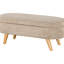 Banc de rangement rembourré et rembourré en polaire beige de 43,3 po avec rangement caché, pieds en bois