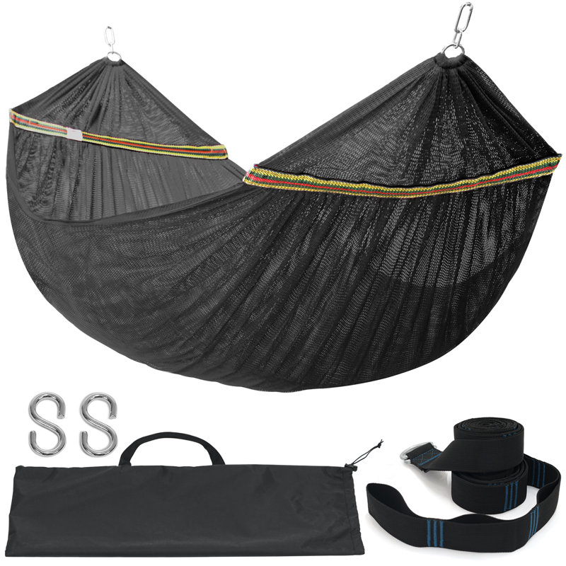 Hammock Net with Tree Strap - Black, Black
