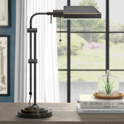 Lampe de table de pharmacie, bronze foncé, 56 cm (22 po) de hauteur, réglable par chaînette