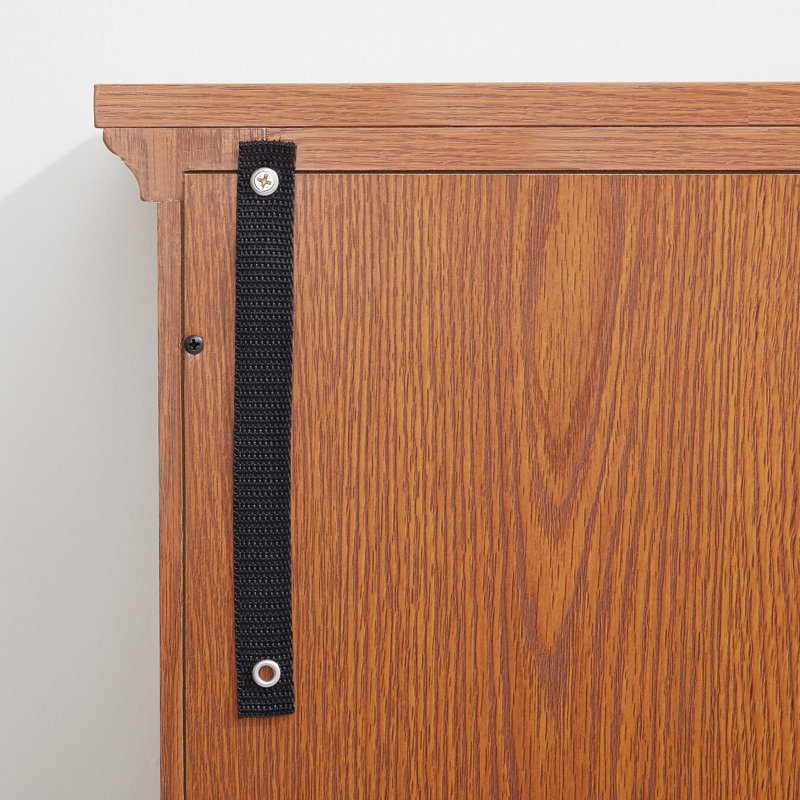 Buffet de 59 po de largeur avec portes en verre, Chêne