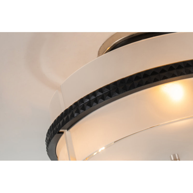 Juleana Mazant 3 Light Semi Flush in Black and Chrome