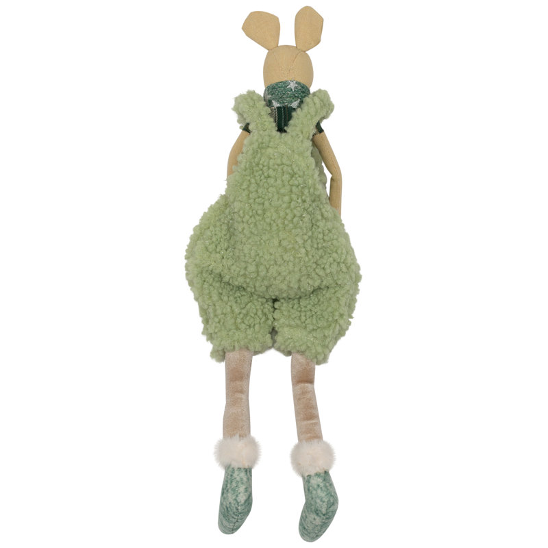 Sitting Boy Mouse In Overalls With Dangling Legs Christmas Figure - 18"
