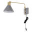 Applique murale portative de charge USB à 1 lumière en fer de style Mid-Century moderne 20,5 po Jahmell Max, noir / laiton doré-67637918