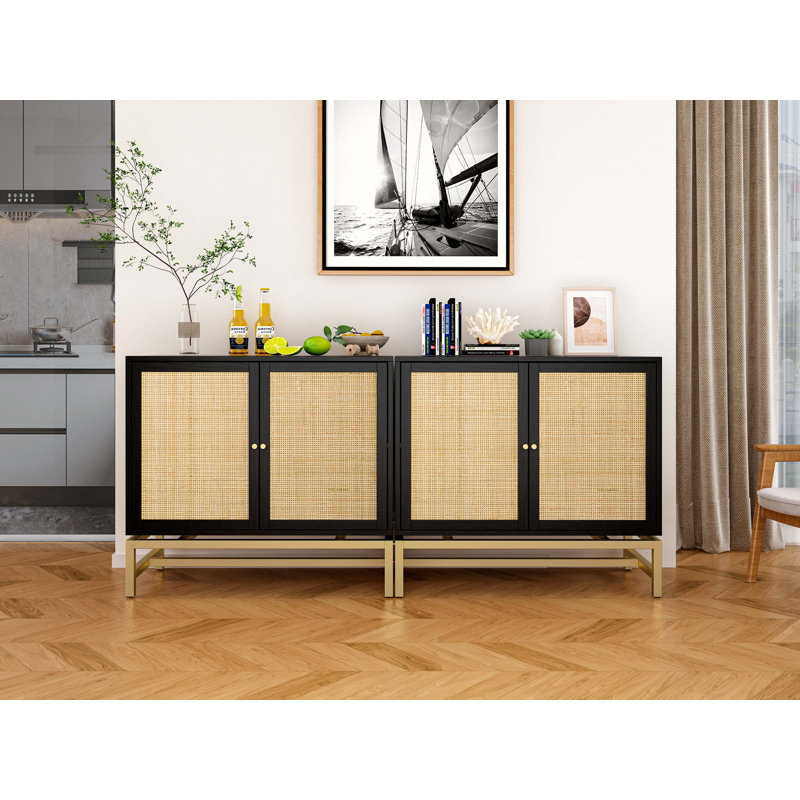 Crédence de rangement l 63 po Pam, Noir