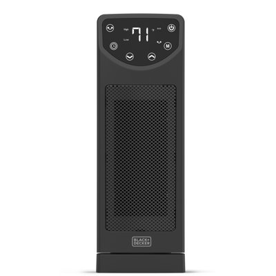 BLACK+DECKER Oscillating Ceramic Desktop Heater with Remote, 1500W Space Heater and Fan Combo 
