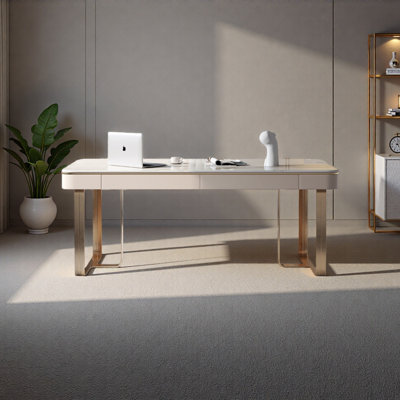 Bureau de luxe en pierre frittée minimaliste