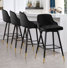 Tabouret de bar et de comptoir pivotant rembourré de 26 po / 29 po avec structure en métal solide et dossier en velours