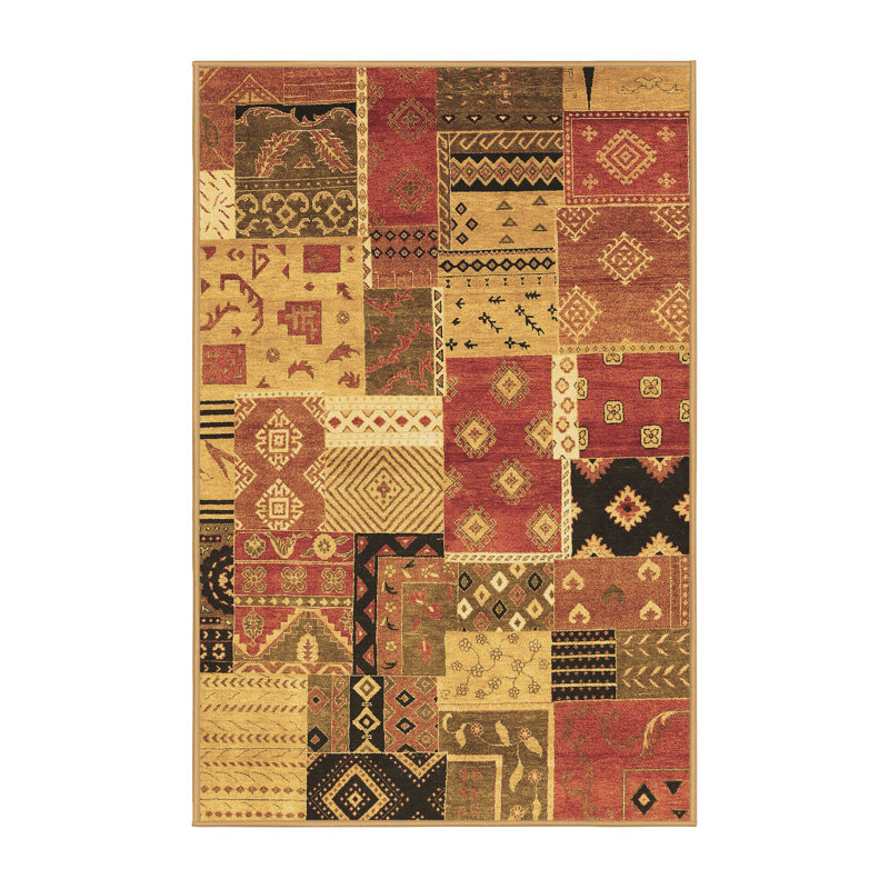 Tapis contemporains 2626 brun lavable à la machine, Rectangle 8 pi x 10 pi