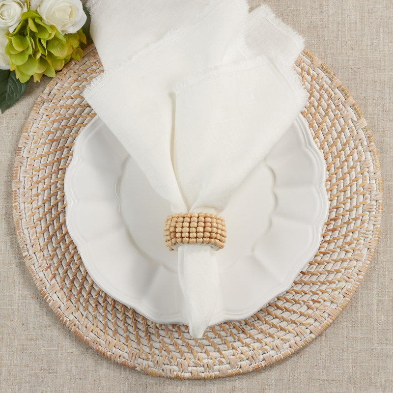 Napkin Ring Collection Wood Napkin Ring, Ivory