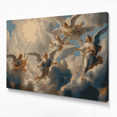«Christmas Angels», art mural sur toile brune