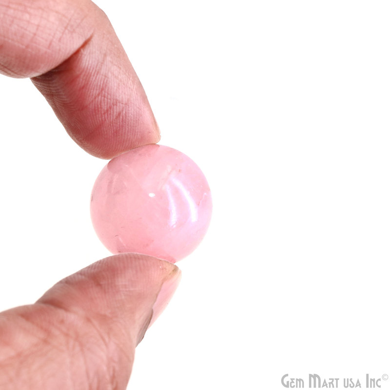 Natural Polished Gemstone Sphere, Decorative Accent, Smooth Ball Home Decor, 15-25mm, Rose Quartz